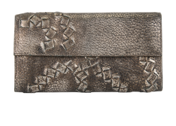 Bottega Veneta Pebbled Intrecciato Wallet, Leather, Bronze, 150509, 2*
